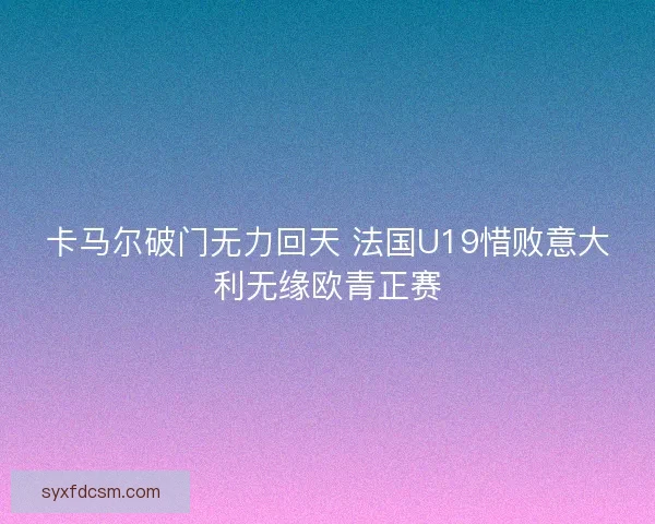 卡马尔破门无力回天 法国U19惜败意大利无缘欧青正赛